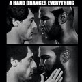 A hand changes everything