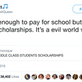 Not rich enough to pay for school but too rich for scholarships