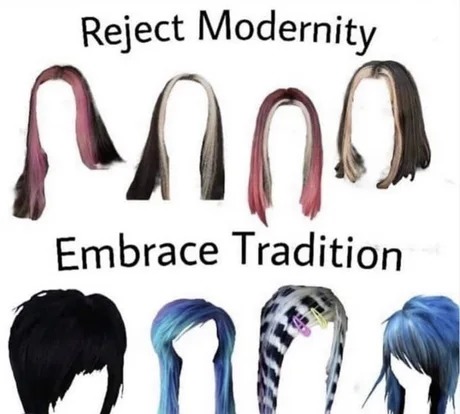 The old blue hair girls were just emos - meme