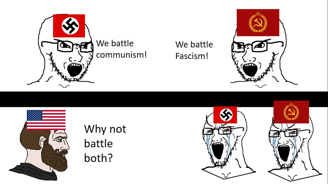 Both Communism and Nazism are Anti-American and Anti-Freedom. Americanism is the way to go - meme