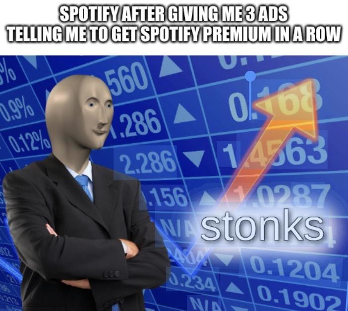 Spotify stonks meme