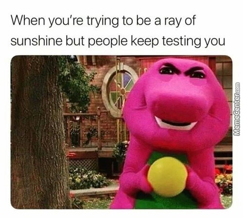 When you try to be a ray of sunshine - meme