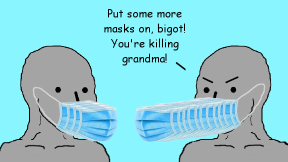 How many masks does it take to suffocate? - meme