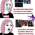 En fin feministas. PD: las de arriba son Gwen, MJ y Gamora cayendo y las de abajo son la Viuda Negra, Capitana Marvel y Bruja Escarlata
