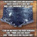 Shorts are for faggots. I only wear jeans, chinos, dress pants and only when I’m in the house, sweats.