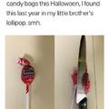 Chack your candy bags in Halloween