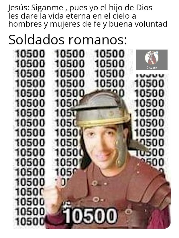 XD en números romanos es 10500 - meme