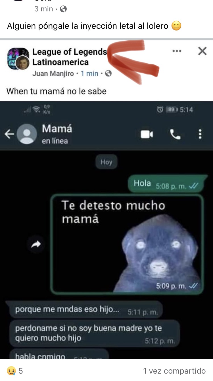 no traten mal a sus madres :( - meme