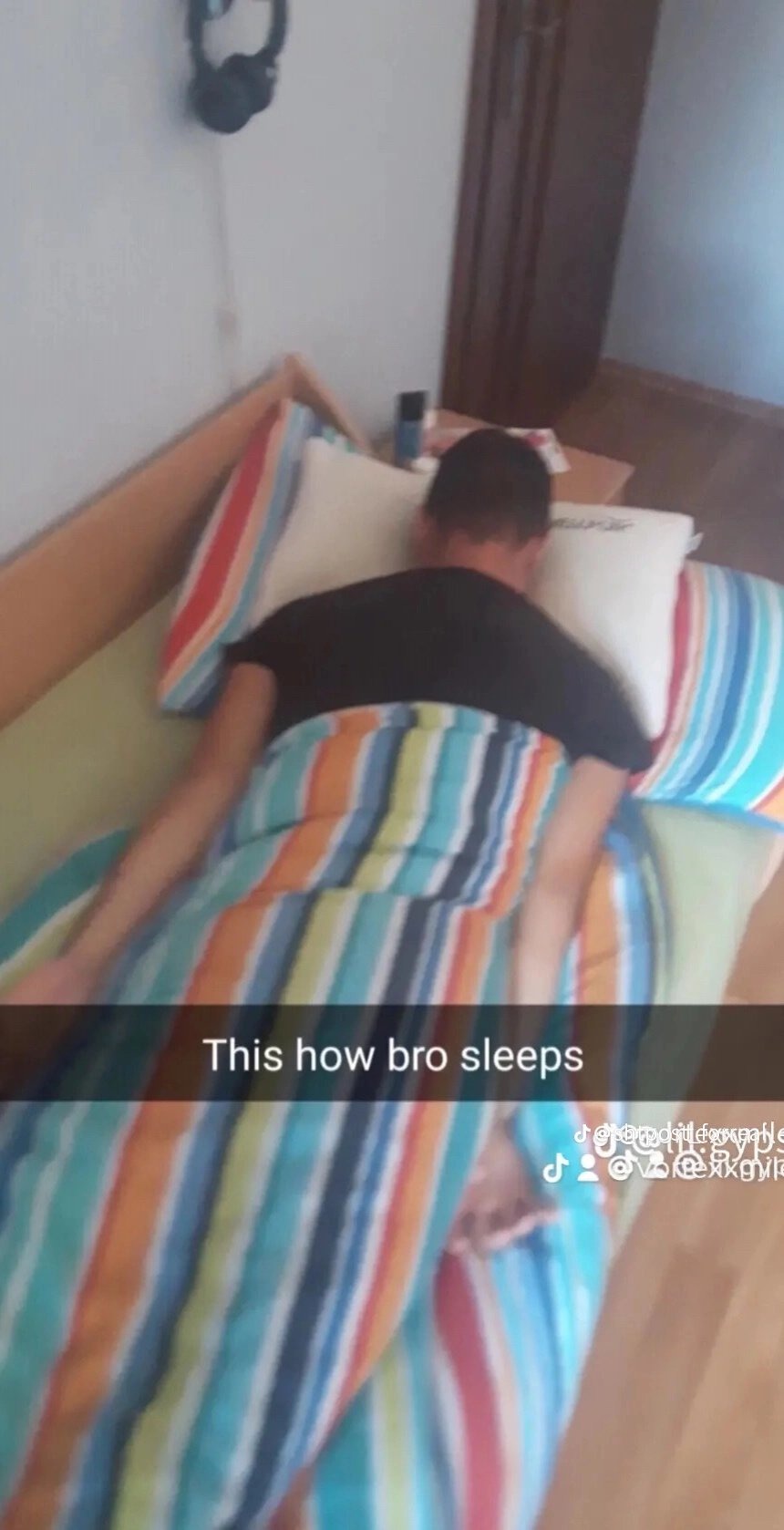 This how bro sleeps - meme