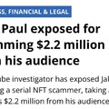 Jake Paul NFT scammer