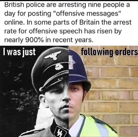 British police nowadays - meme