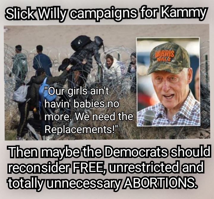 Bill Clinton Explains the Harris/Walz OPEN BORDER Doctrine - meme