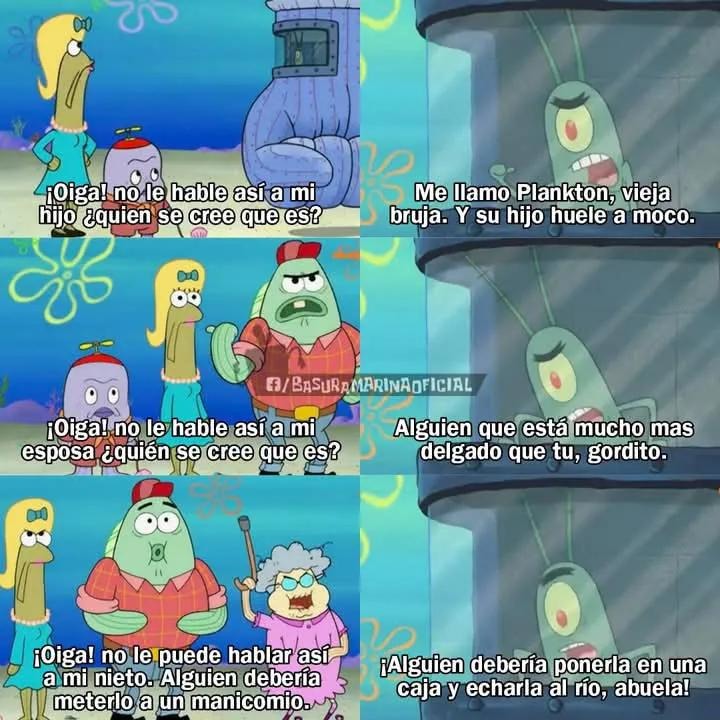 Que tiempos aquellos cuando Plakton se echaba esas papeadas - meme