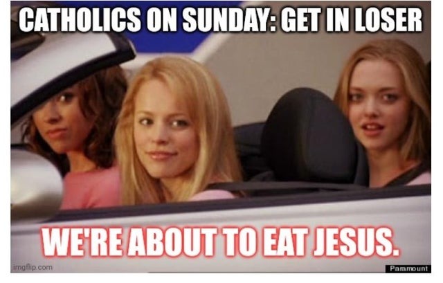 Catholics on sunday - meme