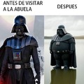 Antes y después de visitar a la abuela, versión Darth Vader