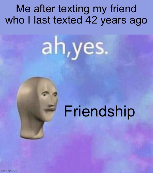 ah yes, friendship - meme
