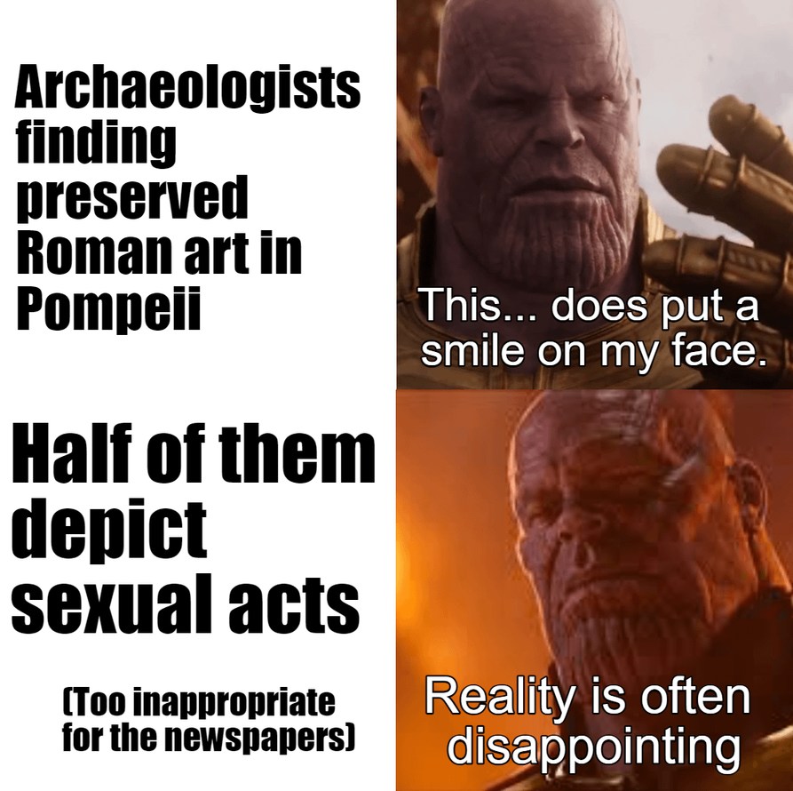 Roman art in Pompeii - meme