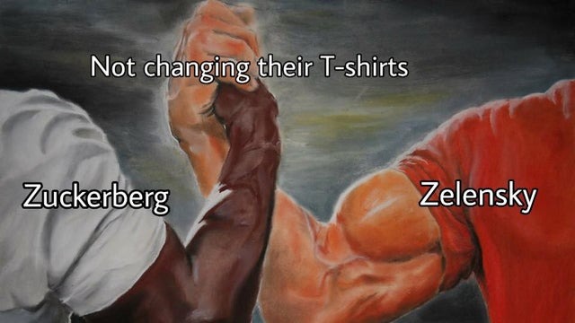 not changing their t-shirts - meme