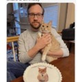 Husband and cat share a birthday