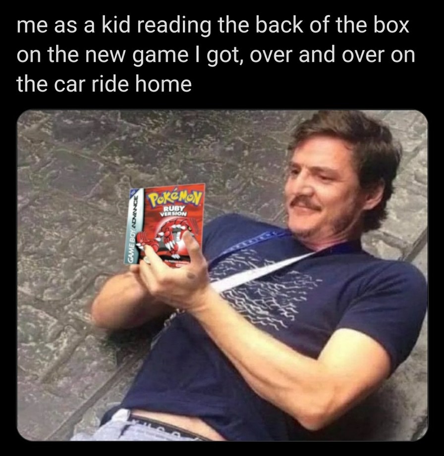 Reading the back of the box as a kid - meme