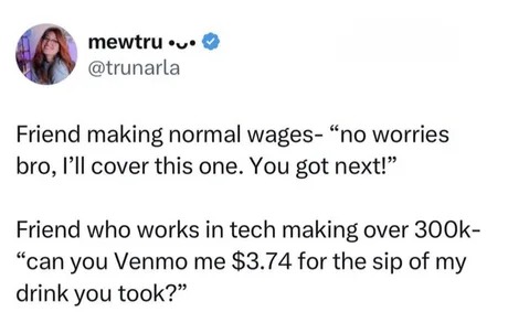 Friends with normal wages - meme
