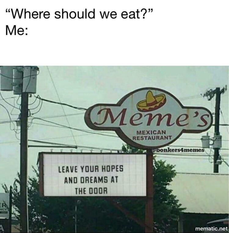 Perfect restaurant - meme