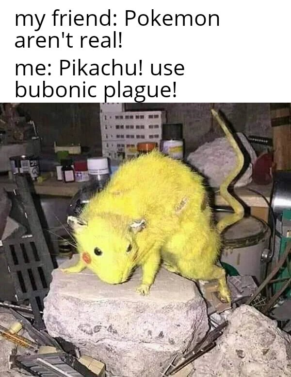Pikachu used bubonic plague - meme