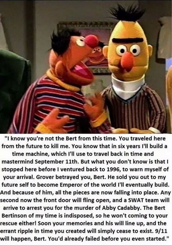 Ernie knows  a bit too much - meme