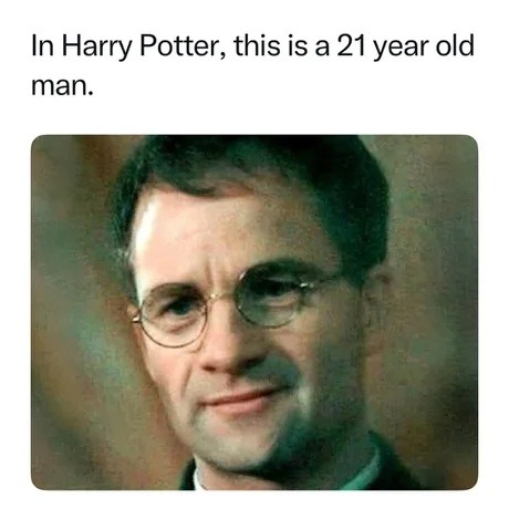 Reminder: this Harry Potter dude was 21, wild - meme