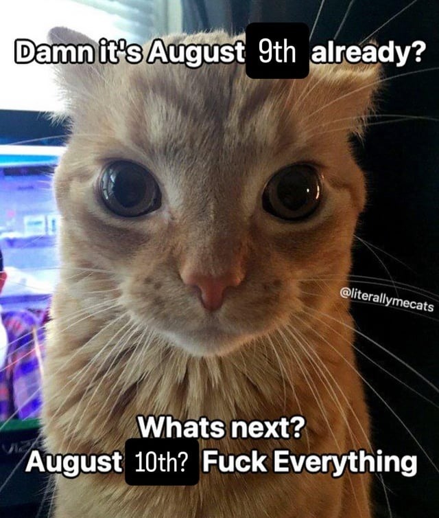 August moves forward against our will - meme