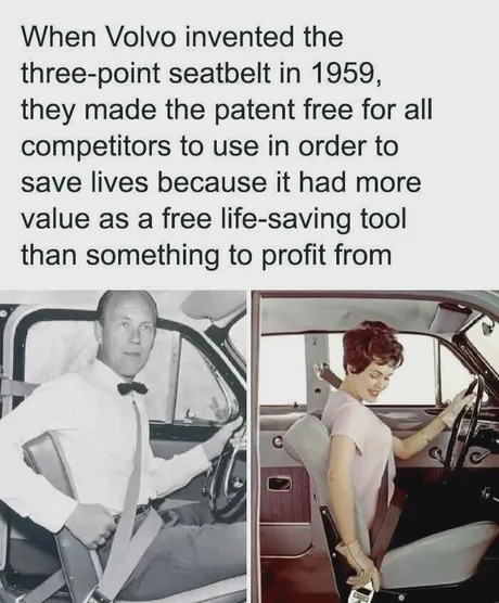 Volvo invented the seatbelt - meme