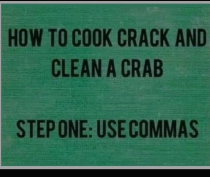 Commas are important. - meme