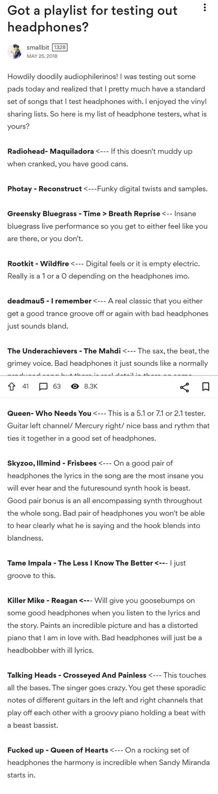 Audiophiles sharing headphone test playlists like it’s a secret society - meme