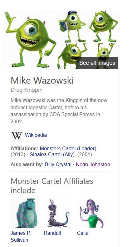 Mike Wazowski, Wiki