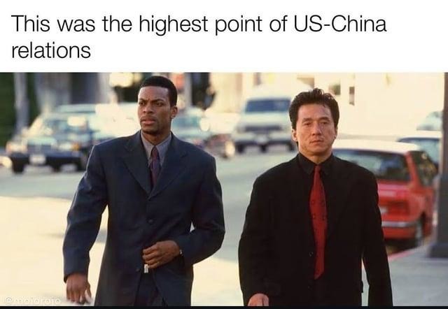 US-China relations peaked here. It's all boss battles since - meme
