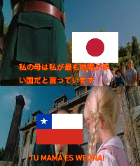 Lo que dice Japón es: Mi mamá dice que soy el país más sísmico - meme