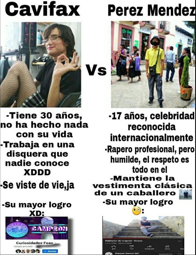 Cavifax vs Pérez Méndez, obviamente Pérez Méndez gana - meme