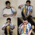 Cosplay de Messi y la copa del mundo