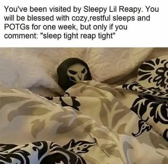 Sleep tight reap tight - meme