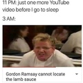 Gordon Ramsay cannot locate the lamb sauce