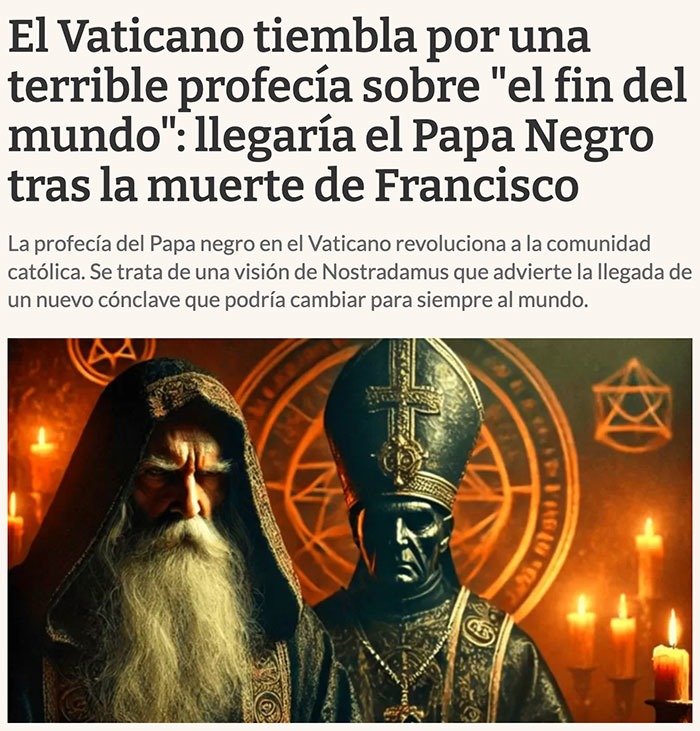 El Papa Negro en camino según Nostradamus, pero tranqui que no hay drama - meme