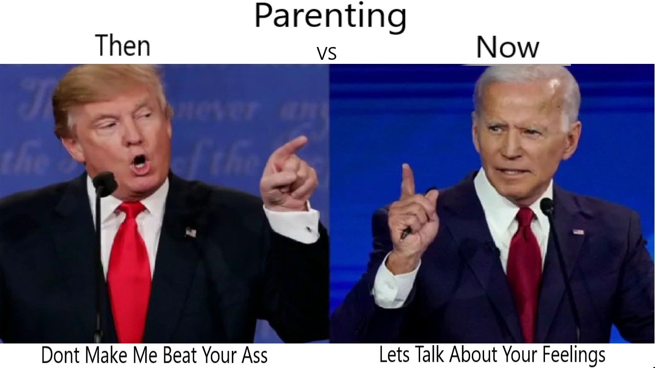 Parenting Then Vs Now - meme