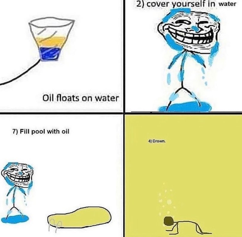 Wait for it to oil - meme
