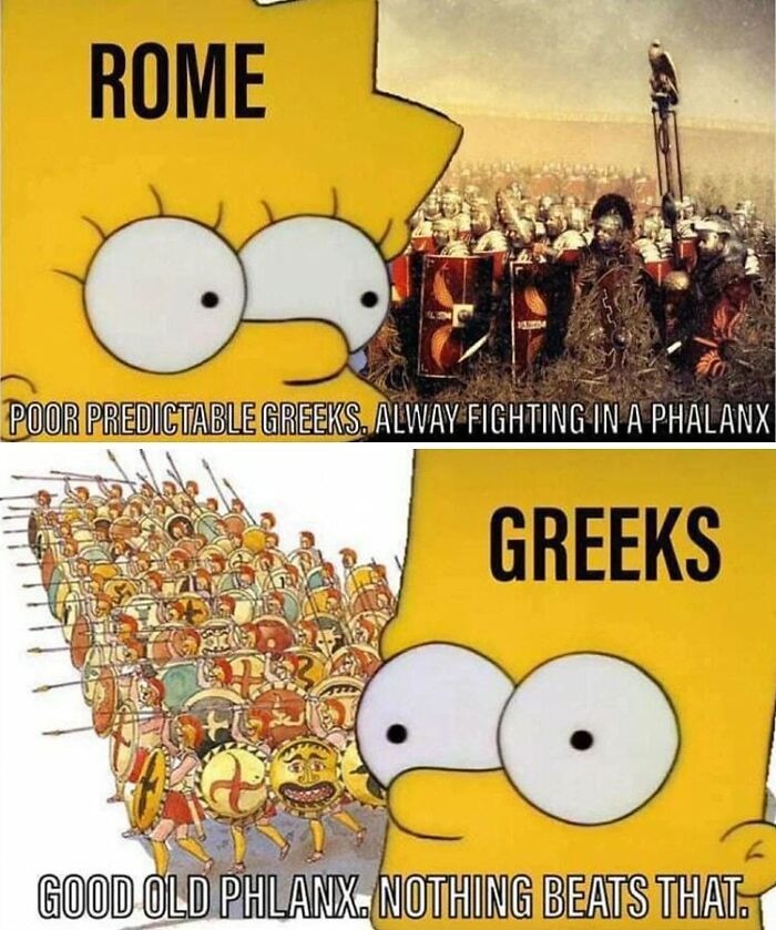 Rome vs Greeks - meme