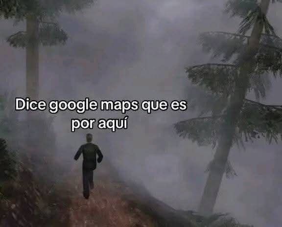 Dice Google Maps que es por aquí pero algo no cuadra - meme