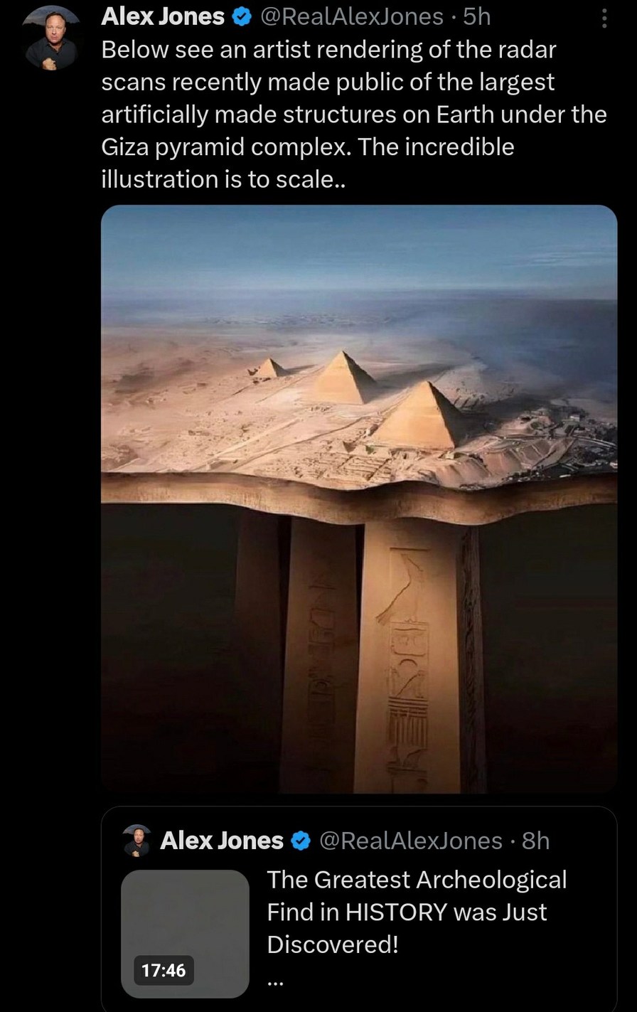 Giza pyramid radar scans reveal massive hidden structures... Hello, ancient aliens? - meme