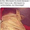 Never fuck with a man's boots!