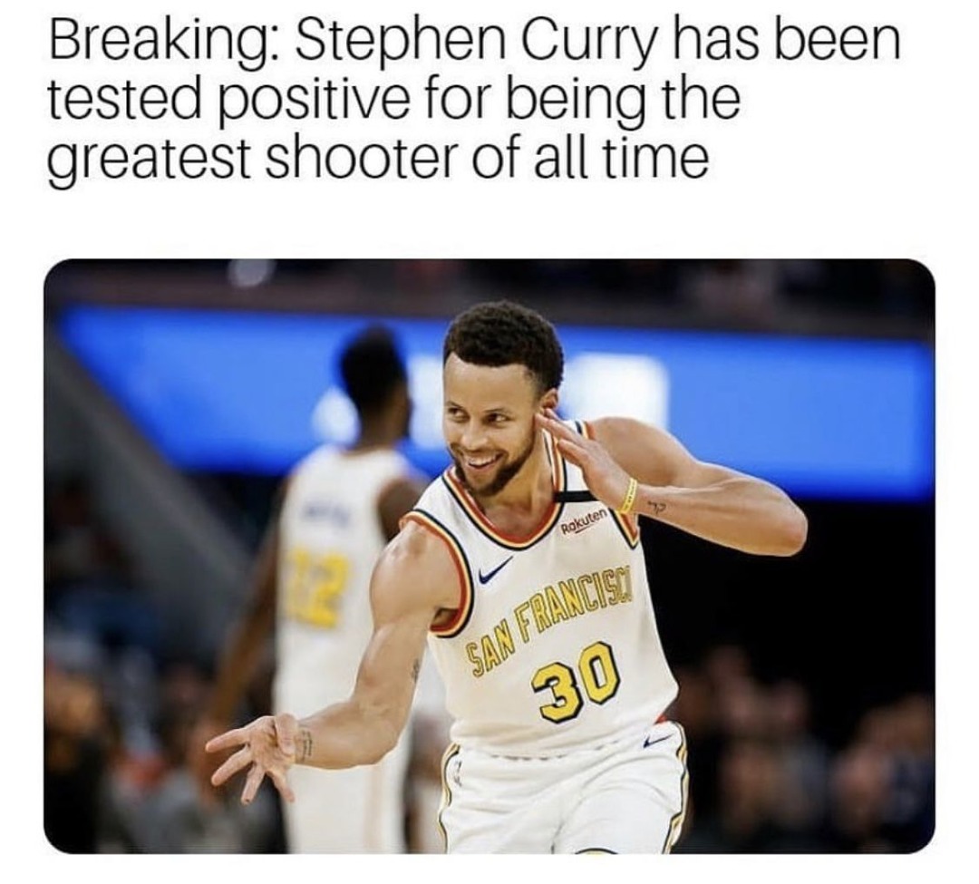 Stephen Curry being the greatest shooter of all time meme