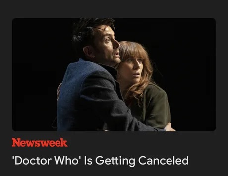 Doctor Who is getting canceled - meme