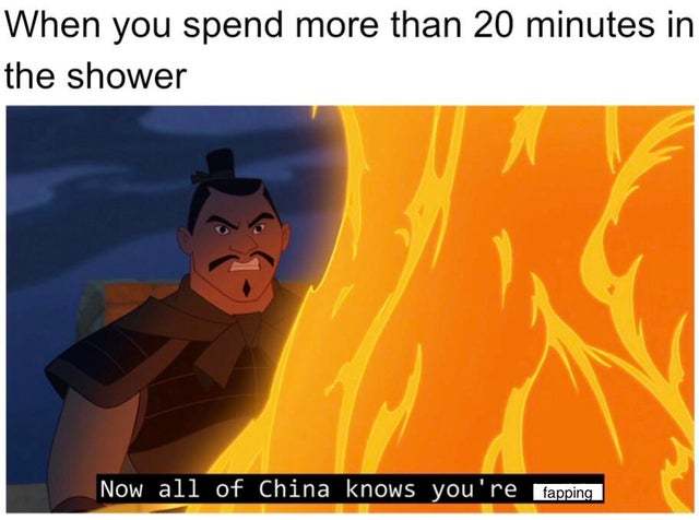 When you spend more than 20 minutes in the shower - meme